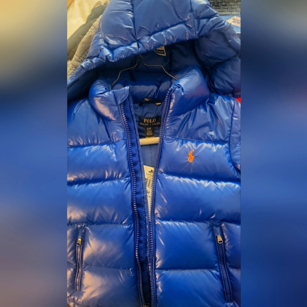 Toddler Boy Ralph Lauren Polo Coat in Sapphire Blue